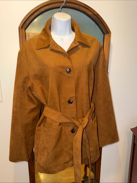 H&M Jackets & Blazers - H&M Faux Suede Belted Coat M